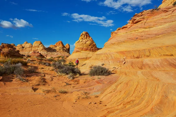 Caminhada Nas Montanhas Utah Caminhadas Paisagens Naturais Incomuns Formas Fantásticas — Fotografia de Stock