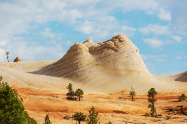 Utah, ABD 'de kumtaşı oluşumları. Güzel Alışılmadık manzaralar.