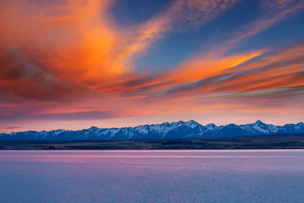 Paesaggi Naturali Incredibili Nuova Zelanda Lago Montagna — Foto Stock