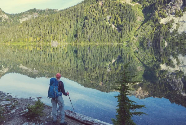 Jezioro Serenity Górach Sezonie Letnim Piękne Krajobrazy Naturalne — Zdjęcie stockowe