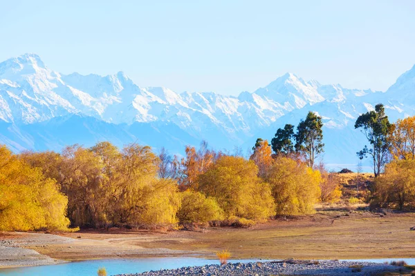 Herfstseizoen Nieuw Zeelandse Bergen — Stockfoto