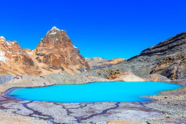 Cordillera Blanca, Peru, Güney Amerika 'daki güzel dağ manzaraları