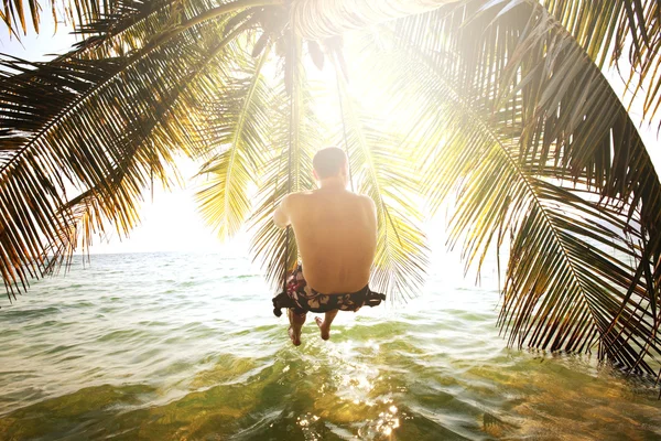 Man on  beach — Stock Photo, Image