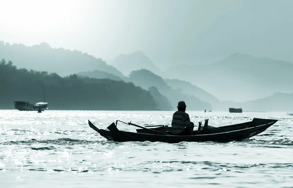 Barco no Laos — Fotografia de Stock