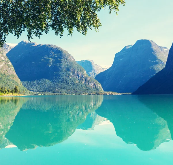 Jezero v Norsku — Stock fotografie