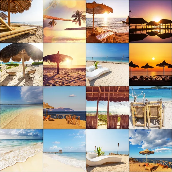 Strand collage — Stockfoto