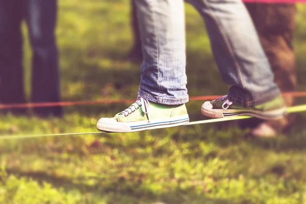 Slack-line — Stockfoto