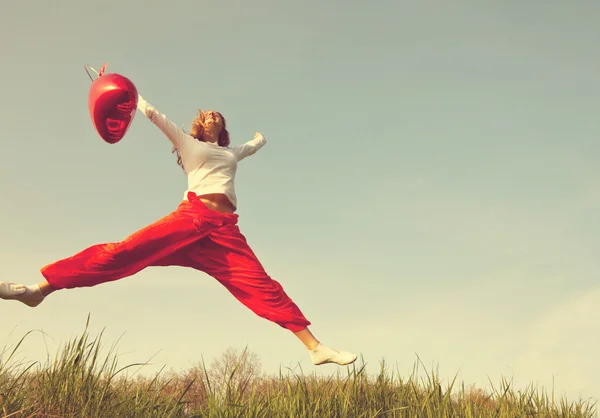 Jumping girl — Stock Photo, Image