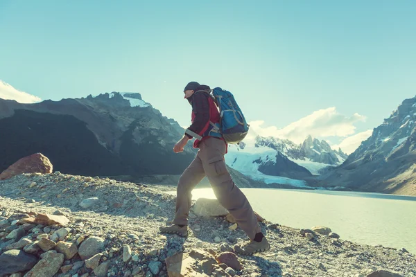 Ember természetjáró-Patagonia — Stock Fotó