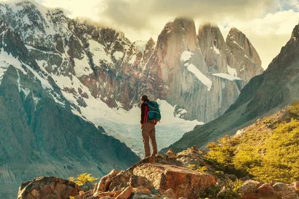 Man Hiker in Patagonia — Stock Photo, Image