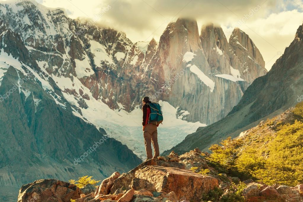 Man Hiker in Patagonia — Stock Photo © kamchatka #65276951