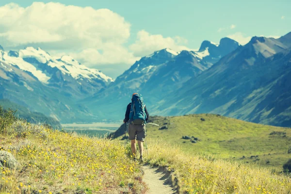 Escursionista in Patagonia — Foto Stock