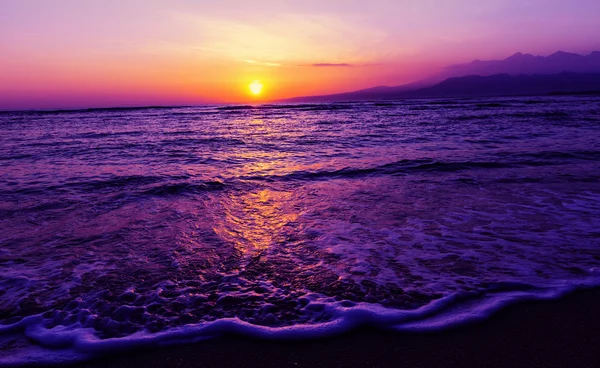 Coucher de soleil Mer Violette — Photo