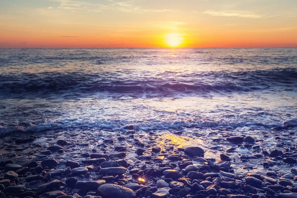 美丽的海上日落 — 图库照片