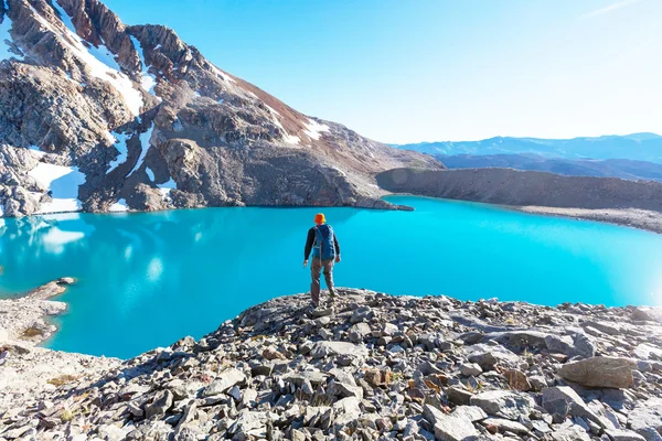 Escursionista in Patagonia — Foto Stock