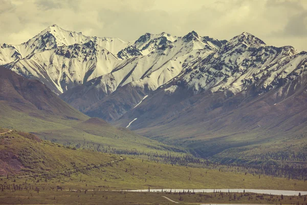 Bergpanorama auf der Alaska — Stockfoto