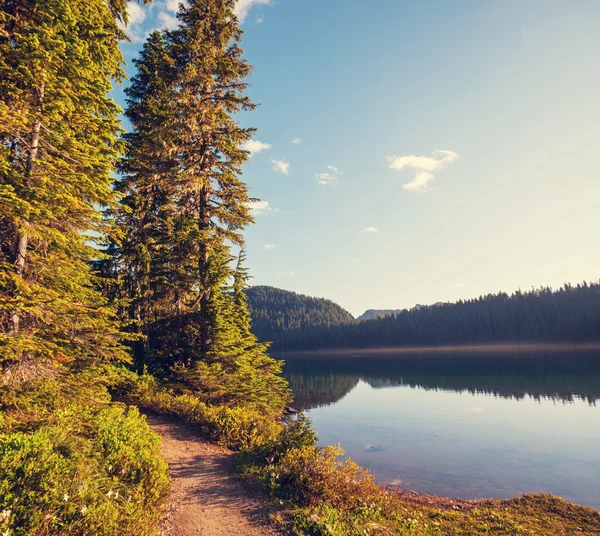 Lago en las montañas rocosas — Foto de Stock