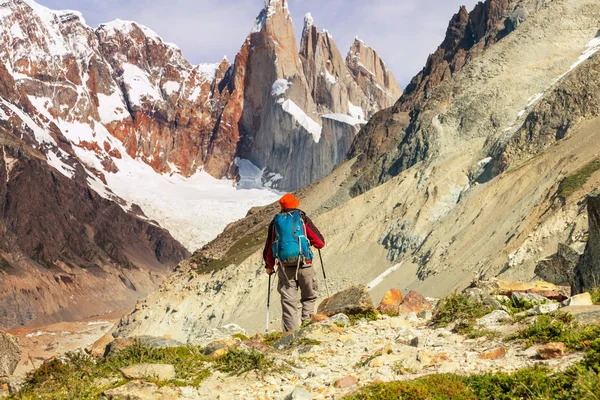 Escursionista in Patagonia — Foto Stock