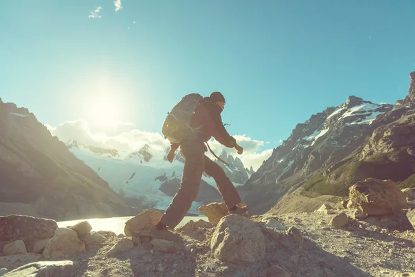 Man Hiker in Patagonia — Stock Photo, Image