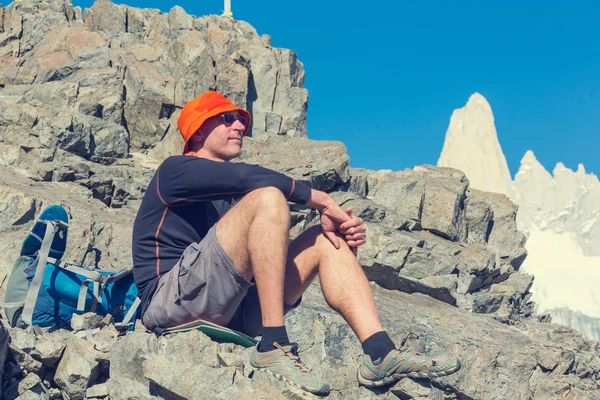 Hombre Senderismo en Patagonia —  Fotos de Stock