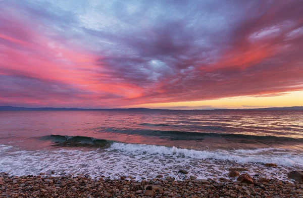 Hermosa puesta de sol mar — Foto de Stock