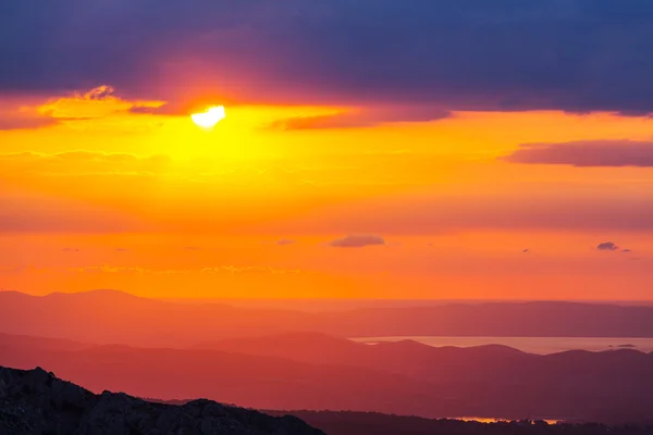 Piękny zachód słońca w Grecji — Zdjęcie stockowe