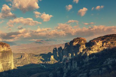 Meteora monasteries in Greece. clipart