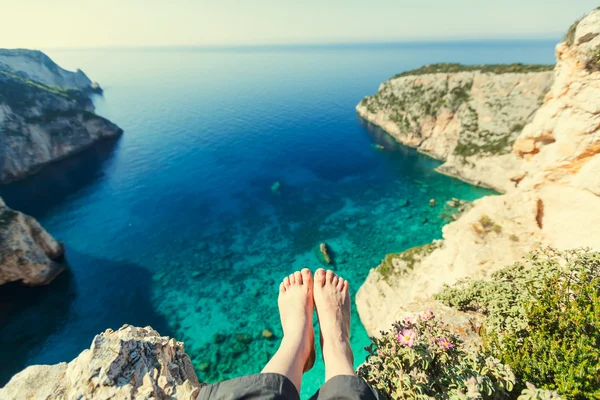 Beautiful rocky coastline in Greece — Stock Photo, Image