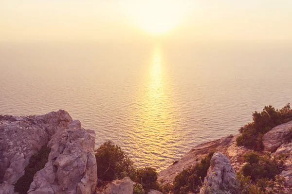 Grecia tramonto sul mare — Foto Stock