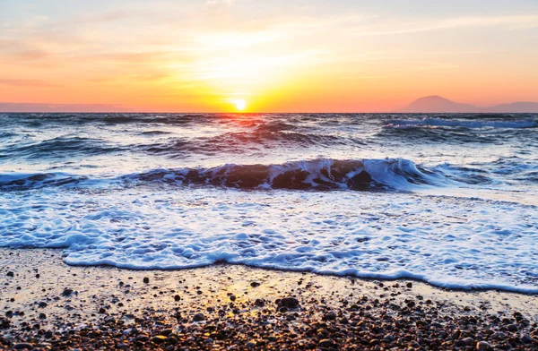 Mare spiaggia tramonto — Foto Stock