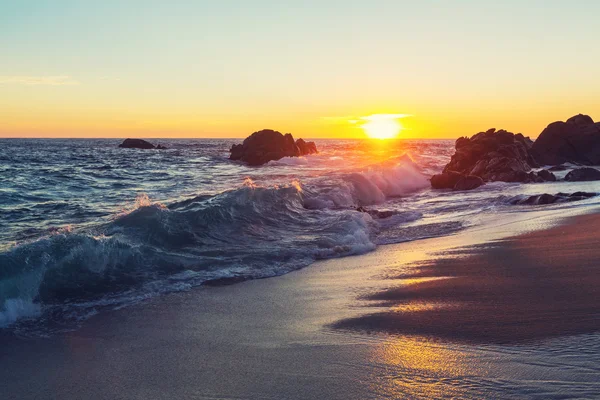 Zee zonsondergang achtergrond — Stockfoto