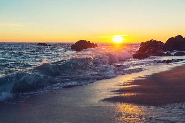 Mar atardecer fondo — Foto de Stock