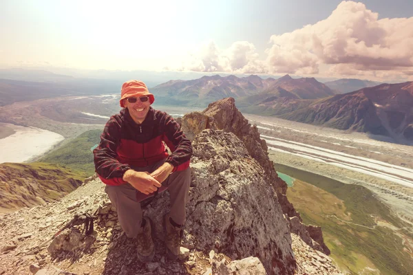 Wanderer beim Aufstieg zum Donoho-Gipfel — Stockfoto