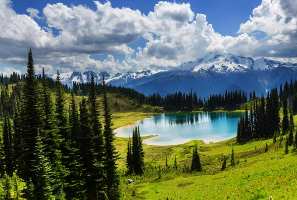 Lago y pico del glaciar — Foto de Stock