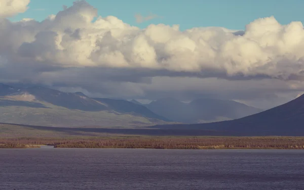 Serenity lake in tundra Stock Photo