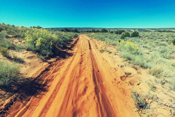 Amerikaanse landschap met road — Stockfoto