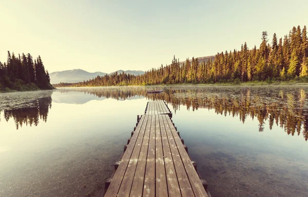 Footbridge diep in het water — Stockfoto