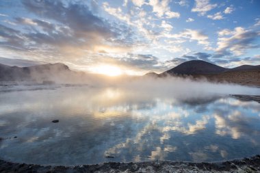 Atacama Çölü, Şili, Güney Amerika 'da Doğal Sıcak Bahar.