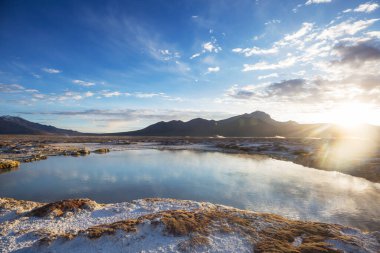 Atacama Çölü, Şili, Güney Amerika 'da Doğal Sıcak Bahar.