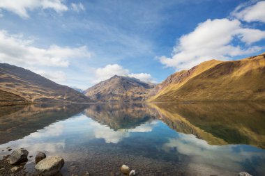 Cordillera Blanca 'da güzel dağlar, Peru, Güney Amerika