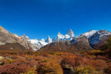 Patagonya dağlarında sonbahar sezonu, Güney Amerika, Arjantin
