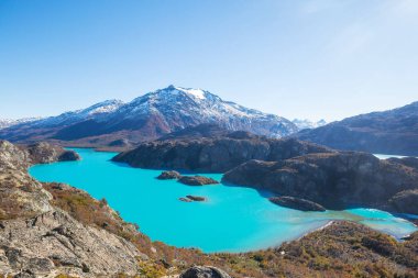 Arjantin, Güney Amerika 'daki Perito Moreno Ulusal Parkı' nda fantastik dağ manzaraları.