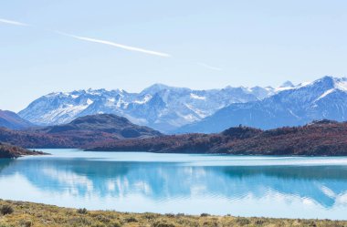 Arjantin, Güney Amerika 'daki Perito Moreno Ulusal Parkı' nda fantastik dağ manzaraları.