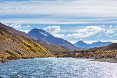 Valle Hermosa 'daki inanılmaz dağ manzaraları, Arjantin, Güney Amerika