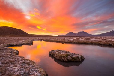 Atacama Çölü, Kuzey Şili 'deki güzel doğal manzaralar.
