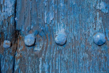 Mavi ahşap ve metal destekleyici doku arkaplanı