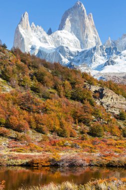Patagonya dağlarında sonbahar sezonu, Güney Amerika, Arjantin