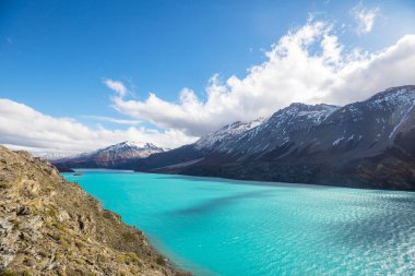 Arjantin, Güney Amerika 'daki Perito Moreno Ulusal Parkı' nda fantastik dağ manzaraları.