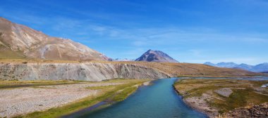 Valle Hermosa 'daki inanılmaz dağ manzaraları, Arjantin, Güney Amerika