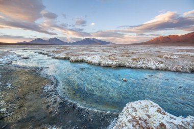 Atacama Çölü, Şili, Güney Amerika 'da Doğal Sıcak Bahar.